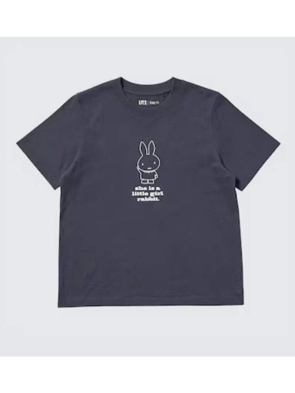 Uniqlo Miffy Women’s Graphic T-Shirt, Dark Grey, Size M, Limited Edition 70 Year